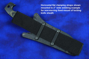 Flat clamping straps for tactical knives in anodized high strength aluminum alloy