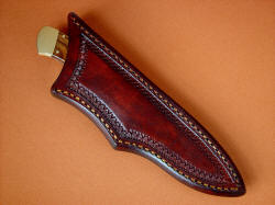 "Mirach" sheathed view. Sheath is deep and protective, with simple execution and clean lines