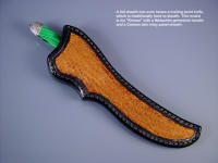 "Kineau" trailing point full tang knife in deep and full sheath