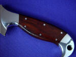 Rich, dark desert ironwood with stainless steel on custom knife handle