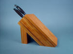 Knife block, black cherry hardwood with Lauan spacers